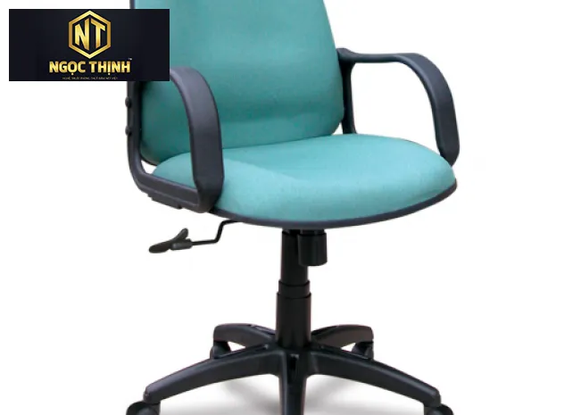 Ghế lưng trung, đệm tựa bọc vải, chân tay bằng nhựa SG225